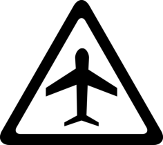 Airport Traffic Triangular Signal Of An Airplane Clean Laser Cut Svg File, Free Vectors File